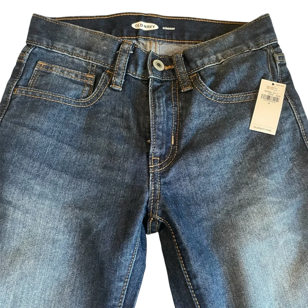 Old Navy Boys Dark Wash Straight Leg Jeans- New!